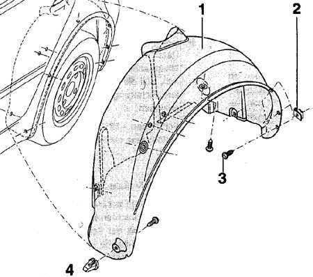  Снятие и установка облицовки ниши заднего крыла Volkswagen Golf IV